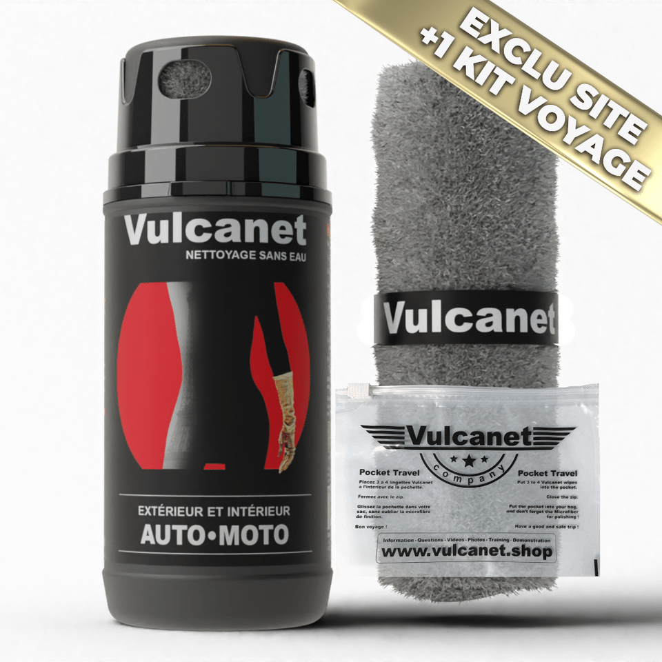 VULCANET Lingettes de Nettoyage sans eau 80 Lingettes AUTO MOTO + kit voyage – Image 2